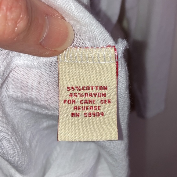 Reba size medium white 3/4 sleeve blouse - Picture 7 of 7